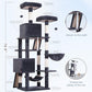 Gitelsnour Cat Tree for Indoor Cats, 71'' (180cm) Multi-Level Cat Tower for Large Adult, Sturdy Cat Tree House with 2 Scratching Boards 7 Posts, 2 Plush Perches/Condos, Hammock, Smoky Gray GCT032G