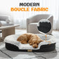 Fluffy Orthopedic Dog Bed for Large & Extra Large Dogs, Calming Plush Sofa Bed with Curved Bolster Support and Egg-Crate Foam Base, 43" Cozy Oval Pet Donut Bed with Washable Cover, Gray