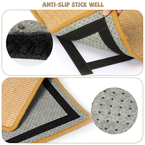 Carpet Cat Scratching Mat Sisal, 2 Packs Sisal Fabric Large 23.6" x 15.7" Scratching Pad for Indoor Cats with Adhesive Hook Loop Tape, Cat Scratching Rug Wall Scratchers for Indoor