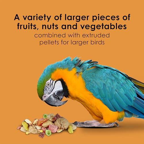 Kaytee Fiesta Big Bites Macaw Food, Nutritious and Fun Blend, Supports Skin, Feather, Digestion, Brain and Heart Health, 10 pounds