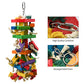 RUBY.Q Large Parrot Toy, 20in Bird Parrot Toy, Multicolored Natural Wooden Bird Chewing Toys for Large Macaws, African Grey and a Variety of  Parrots
