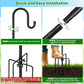 COCONUT 62" Shepherds Hooks for Outdoor, Bird Feeder Pole with 5 Prong Base, Adjustable Height Shepherds Hook for Hummingbird Feeder, Bird Feeder, Lightweight Plant, Wind Chimes, Lanterns (1 Pack)