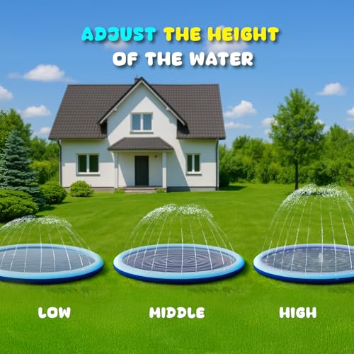 COMMOUDS Splash Pad for Kids and Dogs, Non-Slip Sprinkler Pad Thicken Pool Summer Outdoor Water Toys, Backyard Fountain Play Mat for Baby Toddlers