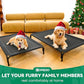 Elevated Dog Bed Raised Outdoor Dog Cot for Large Dogs, Installation Requires No Tools, Frame with Washable Cooling Breathable Mesh Anti-Slip Feet, Indoor Pet Bed, Black, 43.3 Inches