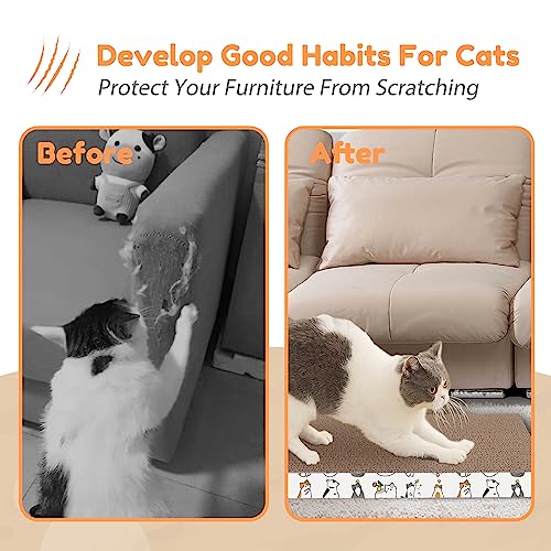 PatiencET Cat Scratch Pad with Box, 4 Pack Cardboard Cat Scratcher Lounge Bed for Indoor Cats, Reversible Corrugated Scratching Board Refill with Catnip