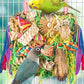 ERKOON Bird Toys, Parrot Toys Foraging Swing Mat Parrot Cage Hanging Toys Birds Grass Mat Climbing Wall with Seagrass, Birds Cage Accessories (Green)