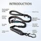 IOKHEIRA Multifunctional Tactical Dog Leash Heavy Duty,4-6 FT Strong Bungee Leash with Car Seatbelt, Shock Absorbing Dog Lead for Large, Medium Dogs