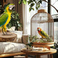8 PCS Bird Perch Set for Cage - Natural Apple Wood Platforms & Hardwood Branches for Parakeets, Budgies, Cockatiels - Small Bird Habitat Gym, Climbing Stand & Safe Chew Toys
