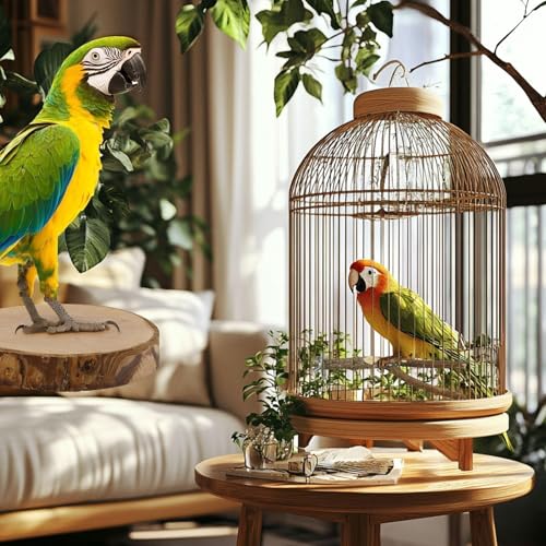 8 PCS Bird Perch Set for Cage - Natural Apple Wood Platforms & Hardwood Branches for Parakeets, Budgies, Cockatiels - Small Bird Habitat Gym, Climbing Stand & Safe Chew Toys