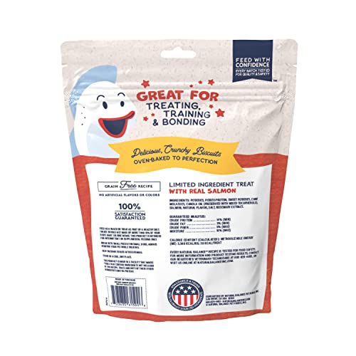 Natural Balance Limited Ingredient Rewards Crunchy Biscuits, Grain-Free Dog Treats for Adult Dogs of All Breeds, Salmon Recipe, 14 Ounce (Pack of 1)