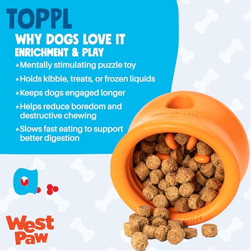 WEST PAW Zogoflex Toppl Interactive Treat Dispensing Puzzle Dog Toy for Mental Stimulation & Enrichment-Holds Kibble & Treats-Lickable, Freezable