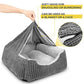 GASUR Dog Beds for Small Medium Large Dogs with Cover Cave, Rectangle Hooded Dog Puppy Bed with Blanket, Cozy Anti-Anxiety Cat Beds for Indoor Cats, Anti-Slip Bottom and Machine Washable (20", Grey)
