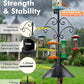 92 Inch Squirrel Proof Bird Feeder Pole with Baffle, 7-Prong Base Heavy Duty Bird House Pole with Shepherd Hooks for Outdoors Adjustable Yard Bird Feeding Station for Hanging Camera Bird Feeders Plant
