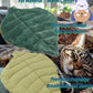 Cat Mat Self Warming Cat Bed 26"x20" Leaf Shaped Cotton Soft Warm Pet Pad Blanket for Indoor Bed Couch Sofa Floors Cat and Dog Warm Mattress (Green)
