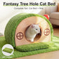 Cat House for Indoor Cats - Tree Hole Cat Bed Cave Hideaway | Enclosed Calming Shelter for Small Medium Pets, Removable & Washable Cushioned Pillow