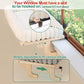 Zakkart SnugCloud Cat Window Perch with 4-Sided Bolster - Orthopedic Cat Hammock for Window Sill - Solid Hardwood & Metal Frame - Window Seat for Pets (Natural Color Wood w/White Bed, Medium)