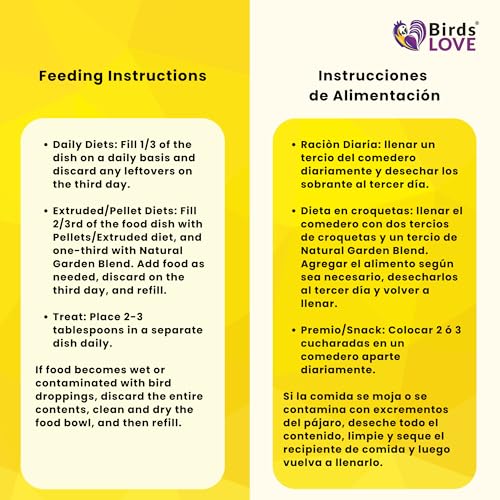 Birds LOVE All Natural Garden Blend Bird Food for Small Birds - Lovebirds, Cockatiels, Parakeets and Parrotlets 2lb