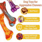 3 Pack Dog Chew Toy for Aggressive Chewers, Bacon Flavored Indestructible Dog Bone Toys for Medium/Large Breed to Keep Them Busy