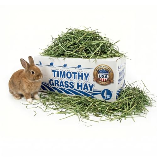 High Desert 2nd Cutting Timothy Hay for Rabbits, Guinea Pigs, Chinchillas and Small Pets, Soft Leafy for Daily Feeding and Digestive Health, Natural Rabbit Food and Guinea Pig Hay for Hay, 4 Lb Box