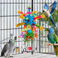 Parrot Toys Bird Toys Perch Pullable Stainless Steel Spoons Colorful Acrylic Stick Chew Toys for s Mini Macaws African Greys Cockatoos Conures, Cockatiels, Lovebirds, Parrotlets and Other (blue)