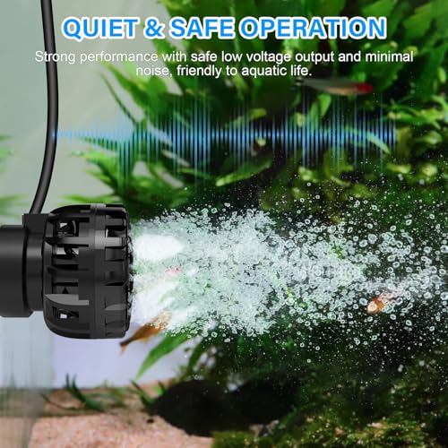 hygger Aquarium Wave Maker for 5-10 Gallon Fish Tanks, Adjustable DC Power Heads for Aquarium with Controller, Aquarium Circulation Pump With Magnetic Base for Saltwater Freshwater Tank 660 GPH