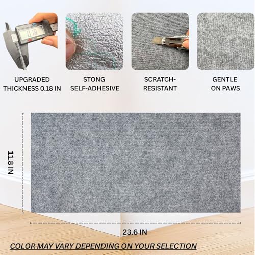 Cat Scratch Mat (3 Pack), 23.6’’ x 11.8’’ Cat Wall Corner Scratcher, Versatile Self-Adhesive Replacement Easy Use for Cat Trees Wall Furniture, Scratching Posts, and Couch Protection (Beige)