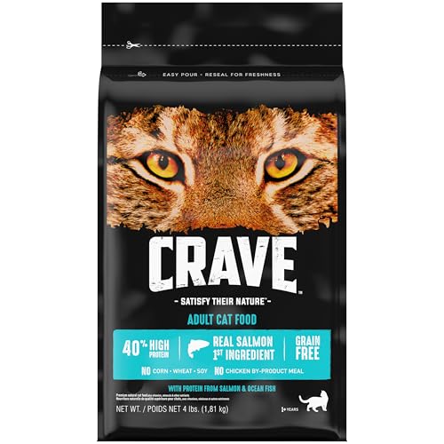 CRAVE Grain Free Adult High Protein Natural Dry Cat Food with Protein from Salmon & Ocean Fish 4 lb