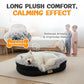 Fluffy Orthopedic Dog Bed for Large & Extra Large Dogs, Calming Plush Sofa Bed with Curved Bolster Support and Egg-Crate Foam Base, 43" Cozy Oval Pet Donut Bed with Washable Cover, Gray