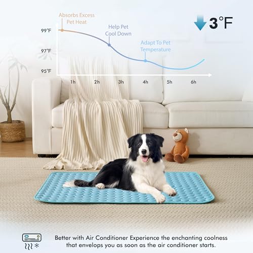 MICROCOSMOS Summer Cooling Mat & Sleeping Pad- Water Absorption Top, Materials Safe, Easy Carry, EZ Clean. Keep Cooling for Pets, Kids and
