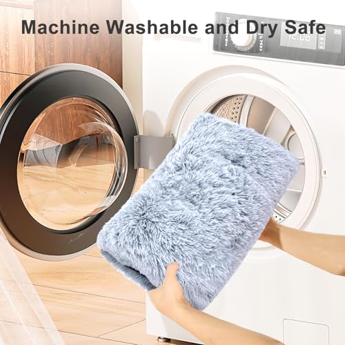 Vonabem Large Dog Bed Crate Pad 36 inch, Washable Pet Beds Medium Small Sized Dogs, Deluxe Plush Anti-Slip Puppy Mats for Sleeping, Soft Kennel Pads 35 * 23 inch Grey