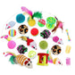 32Pcs Cat Toys Kitten Interactive Pet Toys Assortments, Foldable Rainbow Tunnel, Teaser Wand Fluffy Mouse Crinkle Balls Bell Play for Puppy Kitty (3 way)