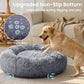 JOLLYVOGUE Calming Dog Beds Extra Large Sized Dog, 45in Donut Washable Large Pet Bed, Anti-Slip & Anti-Anxiety Fluffy Faux Fur Round Dogs Bed, Fits