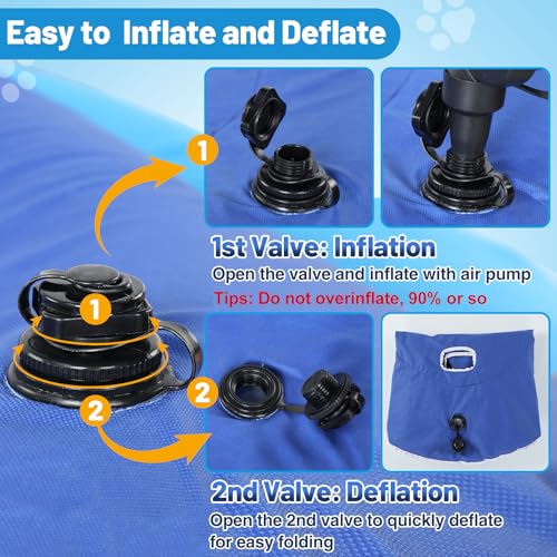 Upgraded Tear-Resistant Dog Pool Float - 25" x 41" Stable Support Inflatable Dogs Floats, Scratch-Proof Oxford Summer Floatie Raft Pool Toy for Small