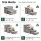 Love's cabin Dog Stairs for High Bed 18" H, Foldable Pet Stairs for Small Medium or Large Dogs Puppy with Storage for Bed or Couch, Cat Dog Steps Ramp with Zip up to 200 lbs, Solid Grey, 3 Steps