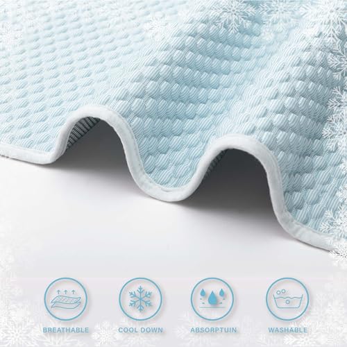 MICROCOSMOS Pet Cooling Mat & Sleeping Pad- Breathable Bubble Surface, EZ Clean. Keep Cooling for Pets, Kids and Adults in Summer.(BlueWhite, 40" x