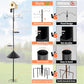 eWonLife 92 Inch Squirrel Proof Bird Feeder Pole with 9 Prongs Base, 1 Inch Dia Bird House Pole, Heavy Duty Bird Feeder Stand, Adjustable Shepherds Hooks for Outdoor with Squirrel Baffle Birdbath Tray