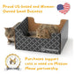 Hide & Scratch Cardboard Cat Scratcher Box & Bed - Dark Grey Diamond | Double-Sided Corrugated Pad for Indoor Cats | Refillable Scratching Board Toy for Play & Furniture Protection
