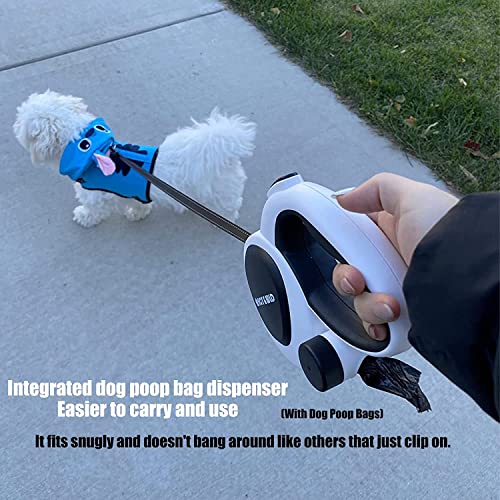 HCY&WLD Upgrade 4-in-1 Retractable Dog Leash with LED Light & Dispenser & Poop Bags, 16 ft Heavy Duty Dog Leash with Anti-Slip Handle for Dogs up to