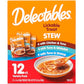 Delectables Lickable Treat Stew Wet Cat Treat Variety Pack, Food Topper, Hydrating, Grain-Free, No Fillers, No By-Products, No Added Preservatives, 1.4oz Pouch, 12ct
