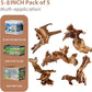 Jorewood Natural Small Aquarium Driftwood for Fish Tanks & Reptile Terrariums – 100% Safe Fish Tank Decorations, Unique Twisted Branches 5-Piece 4-8 Inch Low Tannin, Easy to Sink