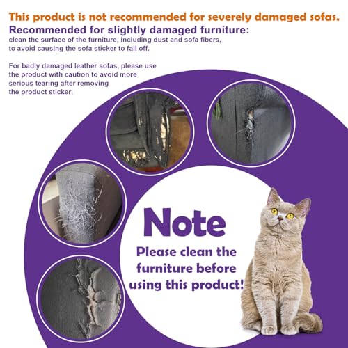 JINVOGREEN Large Cat Scratch Furniture Protector, 18 Pcs Clear Anti Cat Scratch Protector, Self-Adhesive Furniture Cat Scratch Protector, 17in