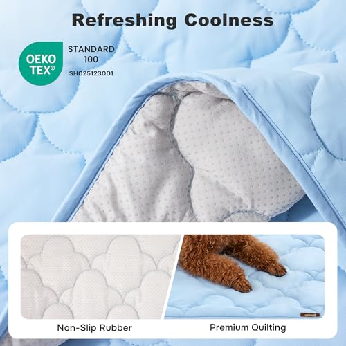 ZOMISIA Dog Cooling Mat for Extra Large Dogs, Q-Max>0.5 Thin Breathable Crate Pad for Pet, Portable Washable Kennel Pad for Summer Outdoor, 41x27