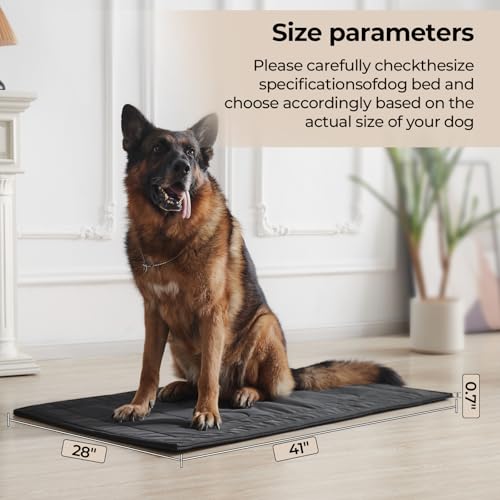 Chew Proof Dog Crate Pad - Indestructible Durable Dog Bed for Aggressive Chewers, Machine Washable & Waterproof Indoor Outdoor Tough Kennel Pad for Large Dogs (Large (28"x41"))