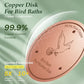 Bird Bath Copper Disk, 0.6mm Reinforced 99.99% Pure Copper Cleaning Disk with Triple-Point Support for Physical Safe Clean Water All-Season, Universal Fit for Outdoor Birdbaths, Bowl