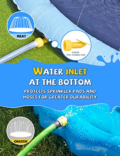 VISTOP 67" Non-Slip Splash Pad for Kids and Dogs, Thickened Sprinkler Pool for Toddlers, Outdoor Backyard Water Toys, Fun Fountain Play Mat for
