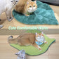 Cat Mat Self Warming Cat Bed 26"x20" Leaf Shaped Cotton Soft Warm Pet Pad Blanket for Indoor Bed Couch Sofa Floors Cat and Dog Warm Mattress (Green)