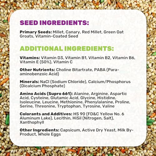 LEACH GRAIN & MILLING CO. Parakeet Food Plus, 5lbs Premium Parakeet Bird Food, Nutrient-Rich Blend, No Waste Bird Seed for Outside Feeders, Birdseed with Vitamins & Minerals, Supports Energy & Growth
