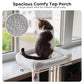 Veehoo 35" Tall Cat Scratching Post for Indoor Cats Adult, Sturdy Cat Scratch Pad with Replaceable Metal Frame Scratching Board, Large Scratch Post with Plush Top Bed