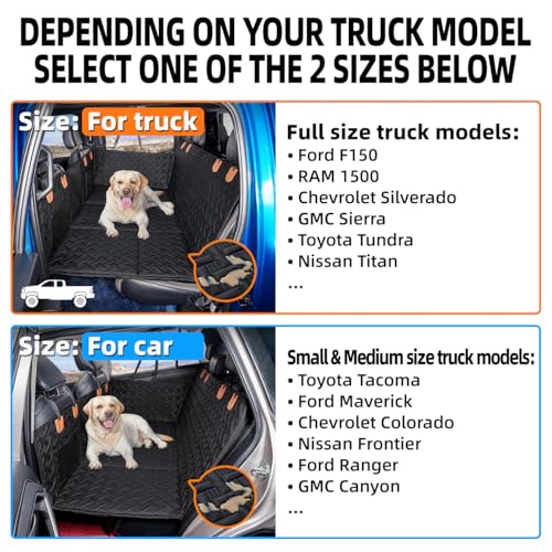MAXFUT Dog Back Seat Extender for Truck,Truck Dog Seat Cover Back Seat,Dog Hammock for Truck,Hard Bottom Seat Extender,Pet Seat Covers for F150/RAM1500/Silverado