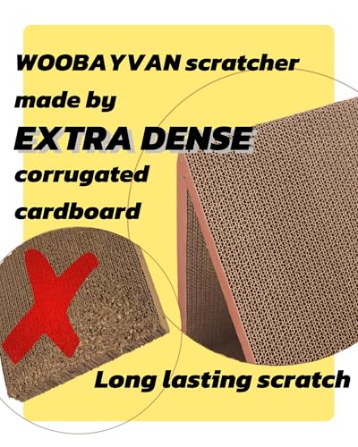 Cat Scratcher Cat Scratching Board - Foldable - Triangle, 6 Usable Sides Scratchers for Indoor Cats, Vertical Cat Scratch Pads(Pack of 3)